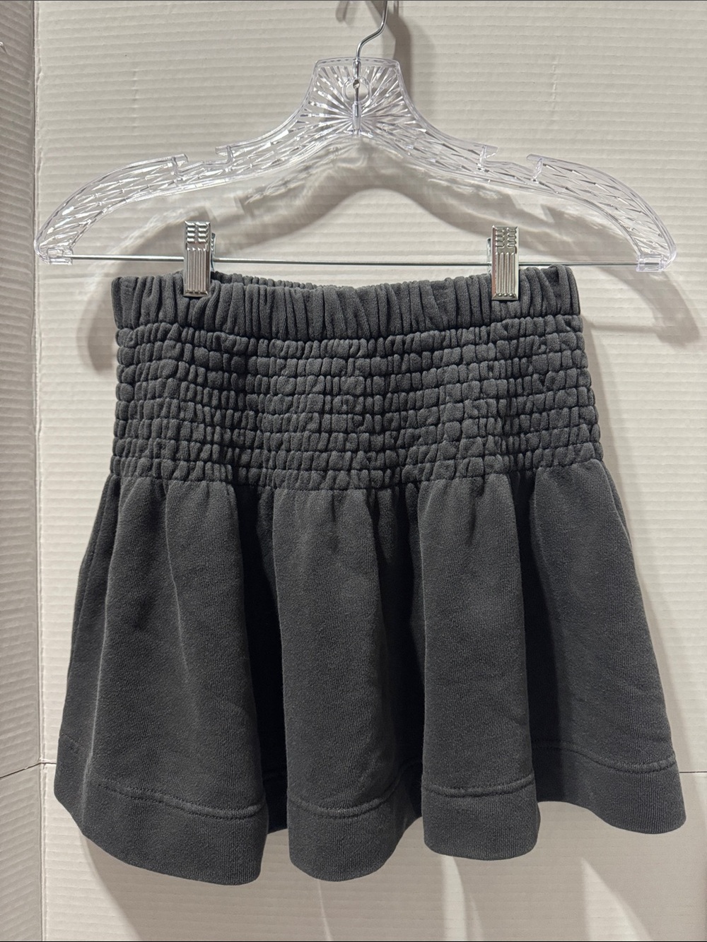 aerie Smocked Waist Circle Skirt in Charcoal